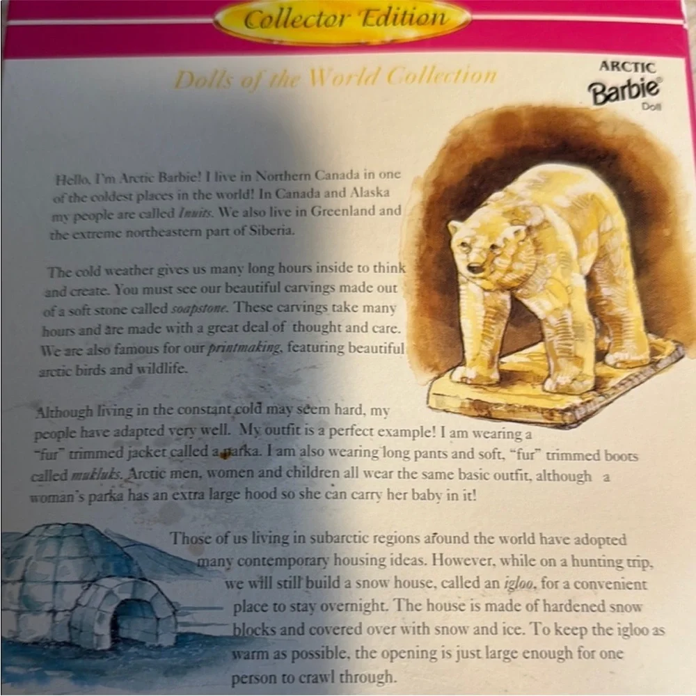 Arctic Barbie Dolls of the World Collector‎ Edition 1996